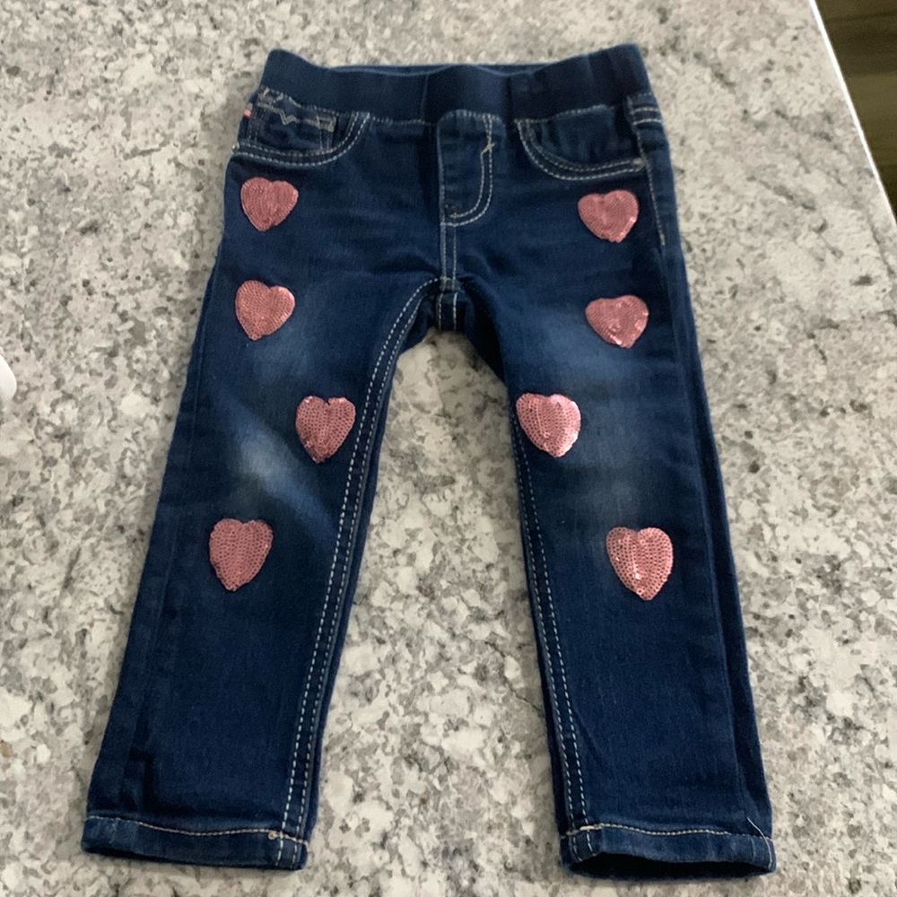 Beautiful 24mo Vigoss jeans with sparkly hearts! Barely worn and like new.